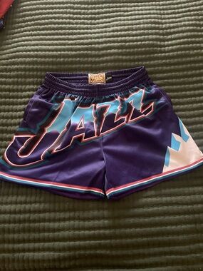 Mitchell and Ness Utah Jazz Purple Graphic Women's Shorts